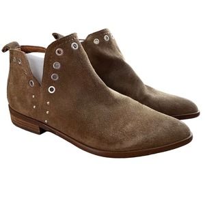 Corso Como 10 Diana Grommet Suede Ankle Booties Light Brown Tan